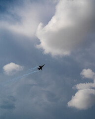 Turkish Air Force F-16 fighter jet air show performance in Cigli Air Force Base in Izmir