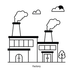 Factory vector Solid Design illustration. Symbol on White background EPS 10 File 
