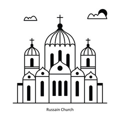 Russian Church vector Solid  Design illustration. Symbol on White background EPS 10 File 