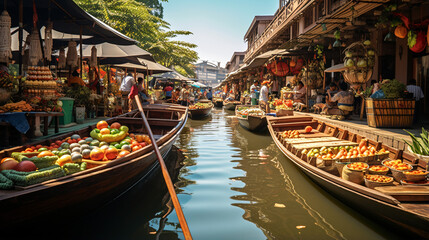 Fototapeta premium Floating Market in Pattaya