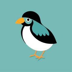 Draw vector illustration character design sticker funny bird cartoon style art and illustration
