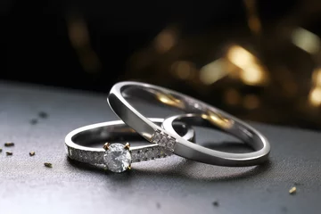 Fotobehang realistic platinum ring accessory for couples generative ai © Align