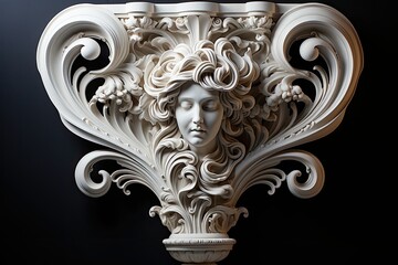 Classic cornice with details. Generative AI