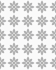 Fototapeta na wymiar White and gray floral seamless pattern Background Traditional Arabic geometric ornament