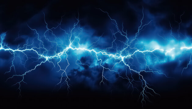 lightning strike on a black background, in the style of azure, electric fantasy