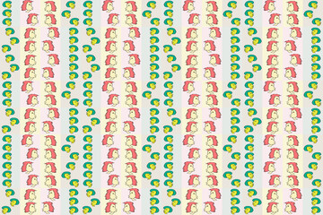 Face icons striped background