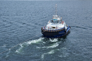 Tugboat after mooring operation