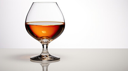 glass of brandy isolated on white background