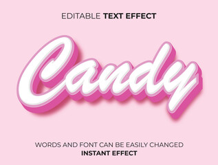 Candy 3D editable text effect template