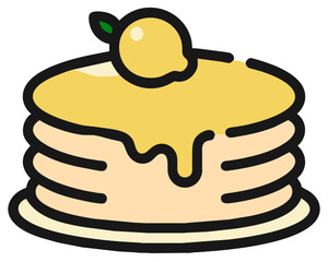 lemon pancake lineal icon