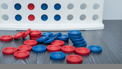 Classic score game tic tac toe with coins.. game for kids abdults family.family time concept