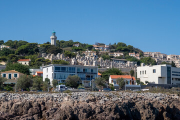 Vue sur le cimeti&egrave;re marin de S&egrave;te  dans le d&eacute;partement de l'H&eacute;rault en r&eacute;gion Occitanie