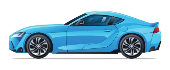 Rolgordijnen Car vector illustration. Coupe car side view isolated on white background © YG Studio