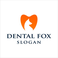 fox dental logo simple vector
