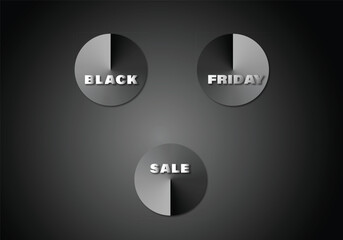 Black Friday Sale. Set of button