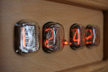 Clock on antique gas-discharge indicators