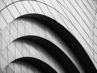 Obraz premium Steel wall tile Curve Modern Building exterior Architecture details