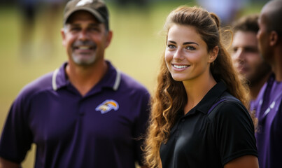 Fototapeta premium Building Champions: Coach Scout Preparing Athletes for Competitive Sports.
