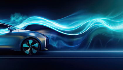 electric car charging, in the style of photorealistic detail, organic and flowing forms - obrazy, fototapety, plakaty