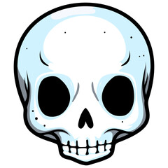 Human skull vector illustration. Halloween symbol of death, skeleton head, day of the dead.