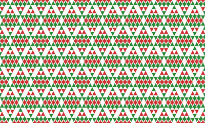 Christmas abstract with red and green triangle seamless pattern. Vector Repeating Texture.
