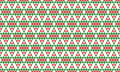 Christmas abstract with red and green triangle seamless pattern. Vector Repeating Texture.