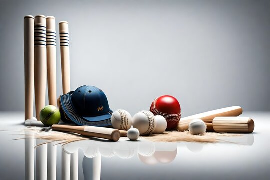 Cricket Accessories and Tools on Textured Backdrop Stock Photo - Image of  competition, background: 182281204