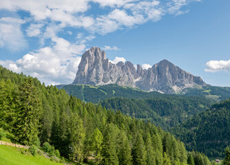 scenic view of the rocky Dolomites in summer