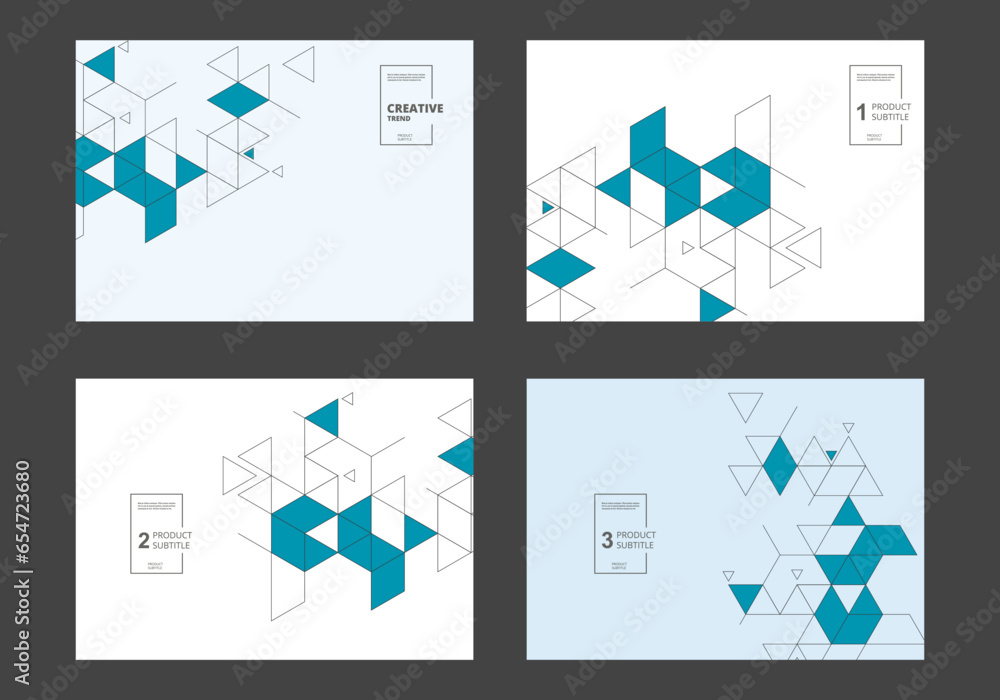 Poster Minimalistic triangles shape graphic. Vector futuristic texture design. Template style poster
