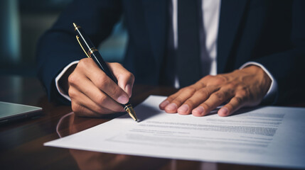 signing a document, businessman signing a document, executive manager hand filling paper business document, signing contract,