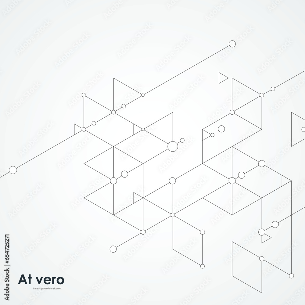 Aufkleber Abstract background with connect triangles and dots. Vector design