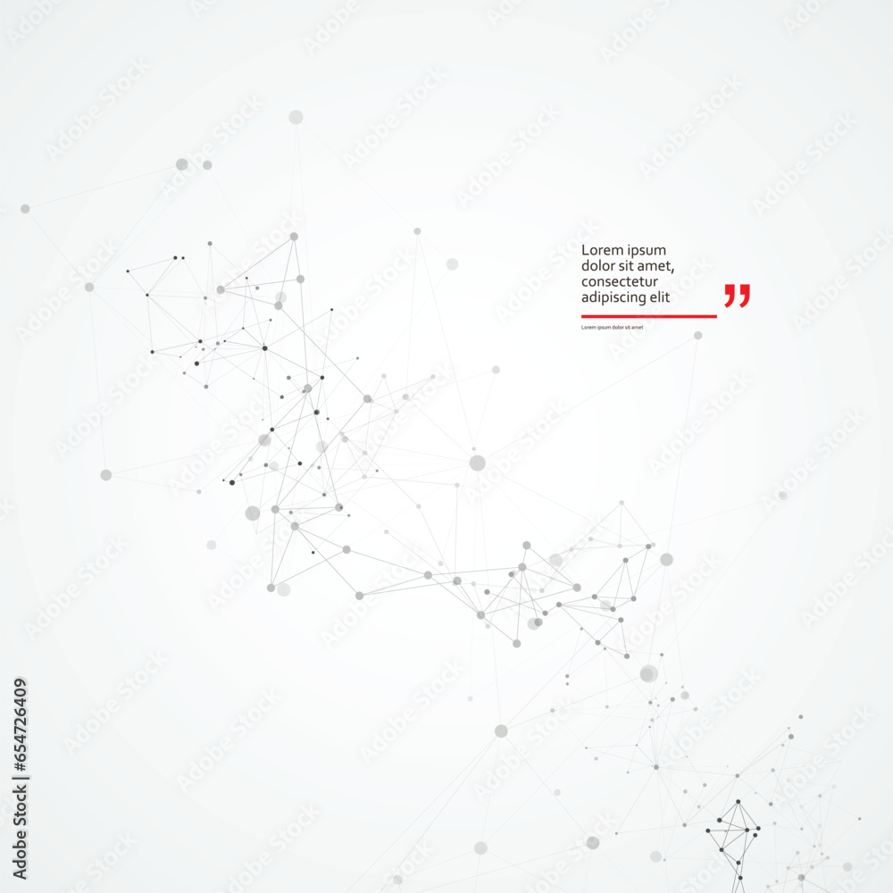 Aufkleber Connection dots and lines background. Minimal molecule background. Lines network vector technology
