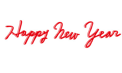 Happy New Year 　手書き文字　筆記体　英語　年賀状