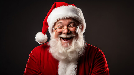 Emotional Santa Claus on isolated background