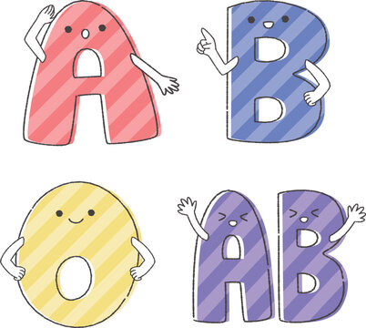 血液型の手描きイラスト