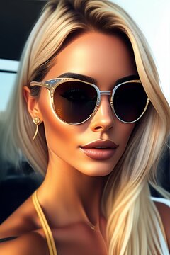 Picture of a girl in sunglasses
