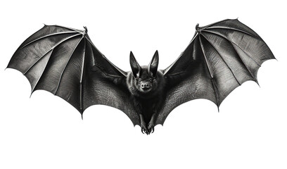 Black bat isolated on a white background - obrazy, fototapety, plakaty
