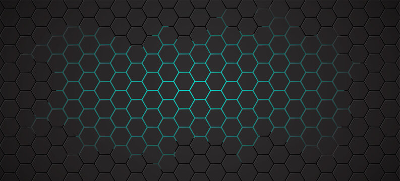 Black Blue Honeycomb Hexagon Vector Abstract Background © Ankit