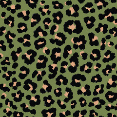 seamless green leopard abstract background © amna