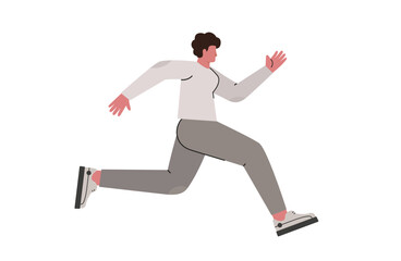 Woman hurry and running. Ambition moving forward to meet their goals. Female character on the move. Vector illustration.