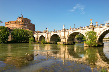 View on the Tiber river on a sunny day