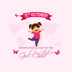 Vector illustration of International Day of the Girl Child banner