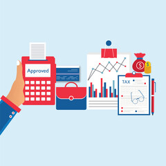 Tax payment concept. State Government taxation, calculation of tax return 