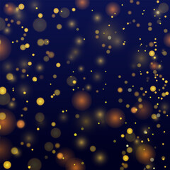 Golden glitter background vector. Gold glowing light glitter background. Glitter background with glowing lights