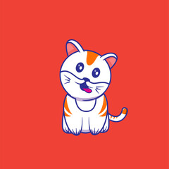 Vector Cute Cat Kawaii illustration 