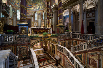 The altar of the baroque church of Santa Maria Maggiore in Rome, Italy	
