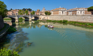 View on the Tiber river on a sunny day