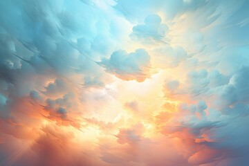 Abstract cloud with a gentle touch and vibrant rain, captured with a high resolution. It showcases a soft tone mapping effect. Generative AI - obrazy, fototapety, plakaty