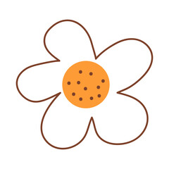 Decorative boho flower. Abstract geometric element. Botanical symbol.