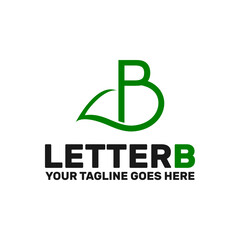 eco letter b logo template, letter b with a leaf sign